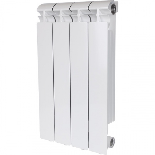 алюминиевый радиатор stout alpha 500 4 секциии белого цвета