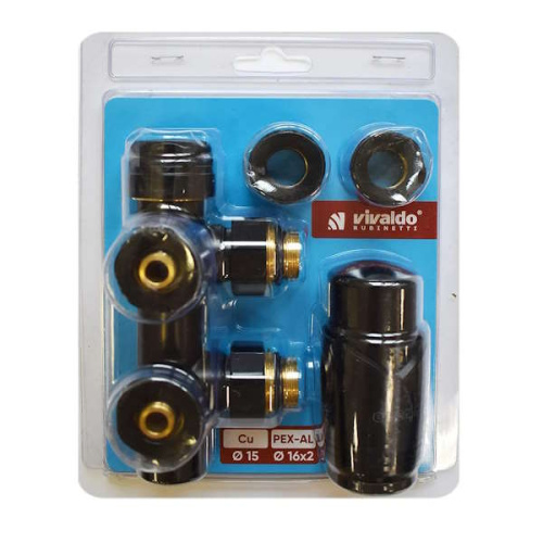 комплект термостатический интегрированный угловой 1/2" черный в блистере vivaldo фото 2