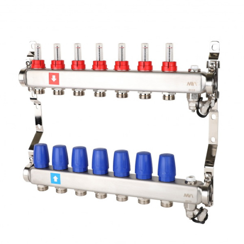 коллектор mvi с расходомерами 2 выхода с воздухоотводчиками
