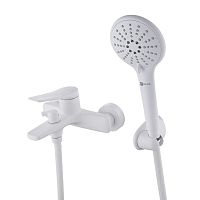 смеситель для ванны и душа lemark bronx lm3714mw белый матовый