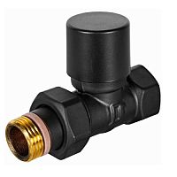 клапан запорно-балансировочный stout design черный, прямой 1/2