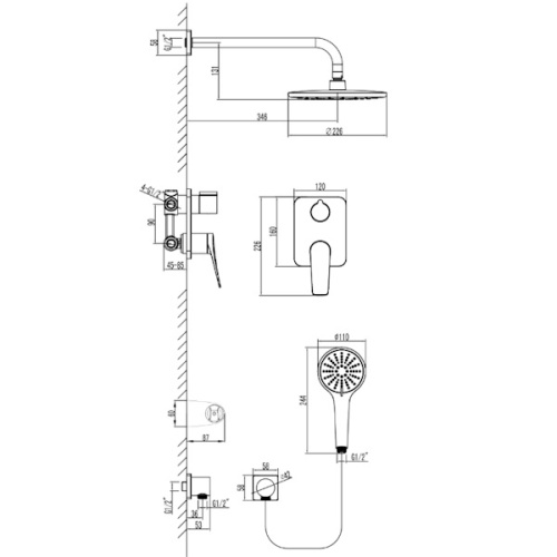 Встраиваемая душевая система Lemark BRONX LM3729GM графит фото 2 встраиваемая душевая система lemark bronx lm3729gm графит фото 2