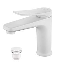 смеситель для раковины lemark bronx lm3706mw белый матовый