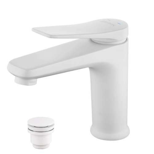 смеситель для раковины lemark bronx lm3706mw белый матовый