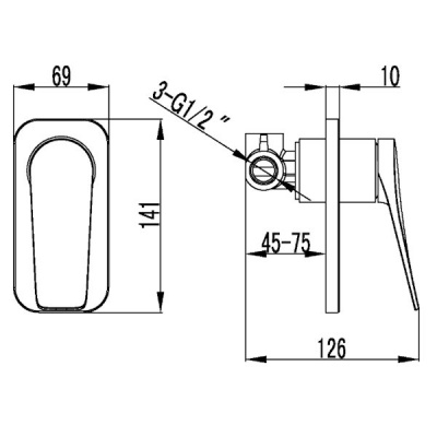 смеситель для встраиваемых систем lemark bronx lm3723gm графит