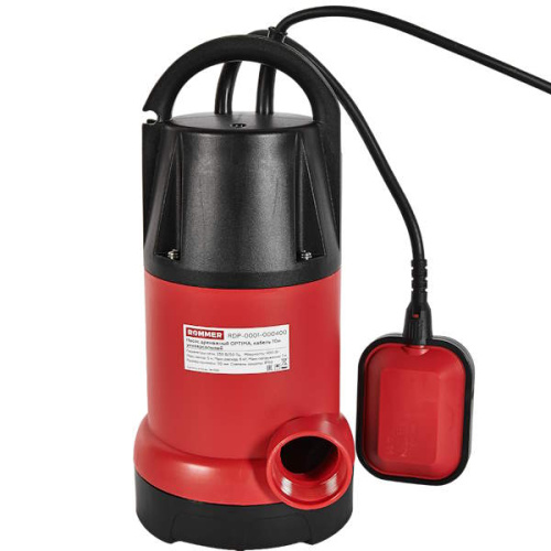 насос дренажный rommer optima, кабель 10м, 400 вт, универсальный фото 2