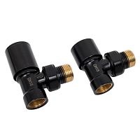 комплект подключения радиатора угловой 1/2" черный  в блистере vivaldo