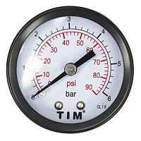манометр 6 бар аксиальный 1/4"нр tim 