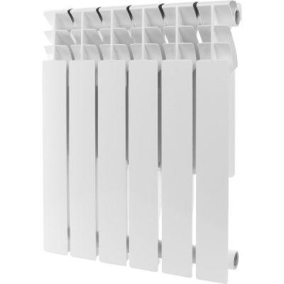 алюминиевый радиатор rommer plus 500 6 секций белого цвета