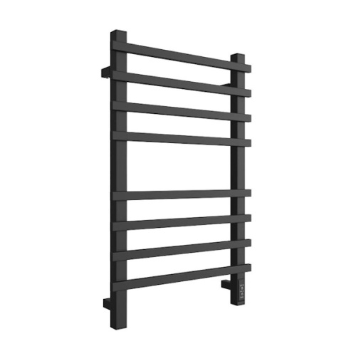полотенцесушитель stout электрический techno quadro 80*50 черный матовый фото 2