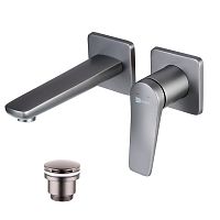 смеситель встраиваемый для раковины lemark bronx lm3736gm графит